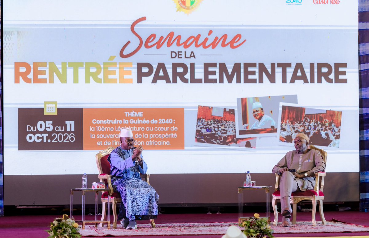 assembleeguinee's tweet photo. Le Président de l’Assemblée nationale, l’Honorable Dr Dansa Kourouma, ouvre le cycle des conférences de la Semaine de la rentrée parlementaire autour de l’efficacité de la loi et de son impact sur les populations.

Lire l’article complet

https://t.co/mEUXb5wMSF

#AN #AGENDA #ANG https://t.co/fCsKwOcRdY