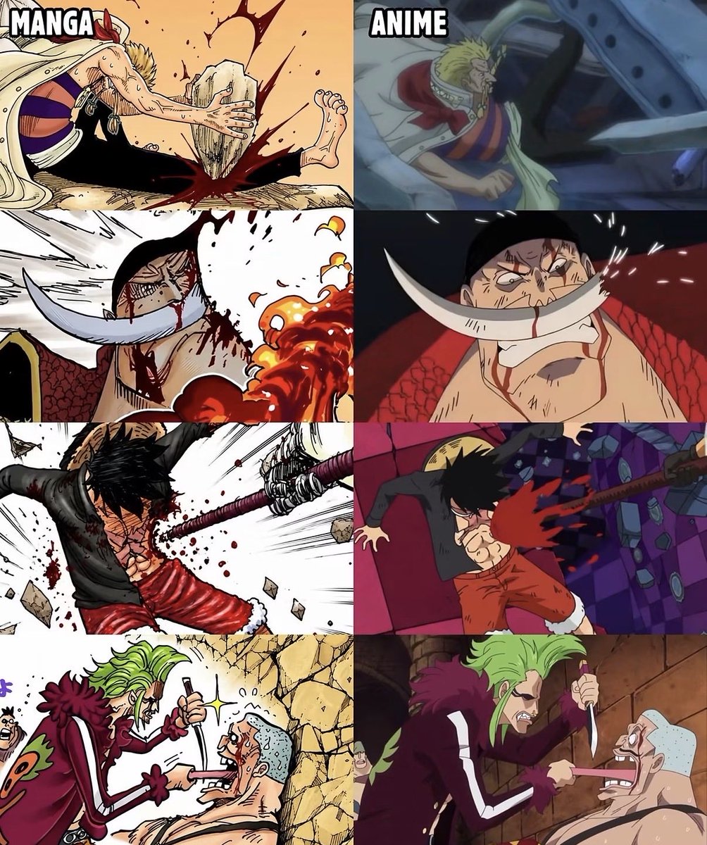 AnimeePost's tweet photo. Manga vs Anime https://t.co/w8V5sLLwYS