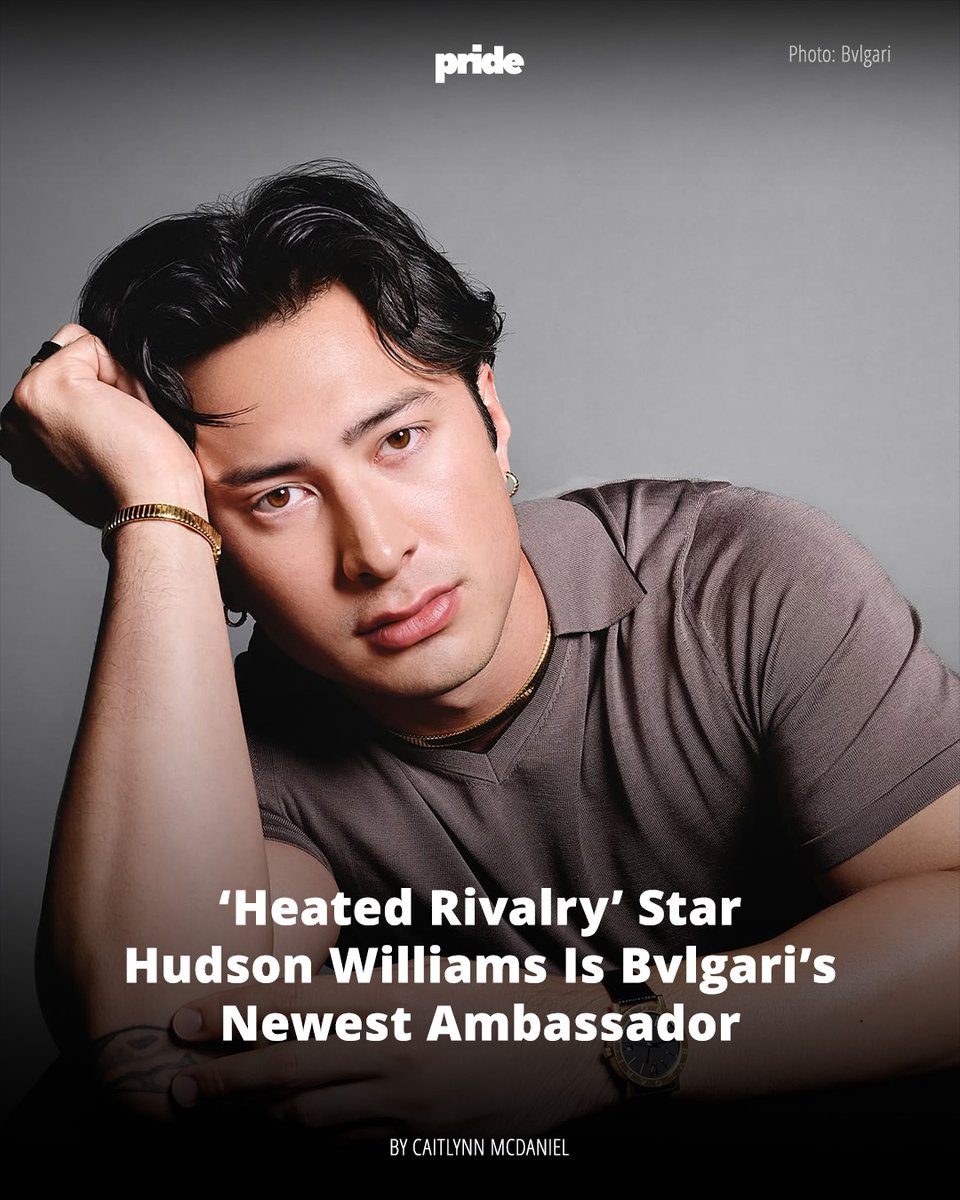 Pride's tweet photo. Hudson Williams and Bvlgari are making it official. After giving us plenty to admire on the red carpet, the ‘Heated Rivalry’ star is the luxury jewelry house’s newest ambassador. 

🔗 https://t.co/x81pfg2ESh https://t.co/2rspZtKjwM
