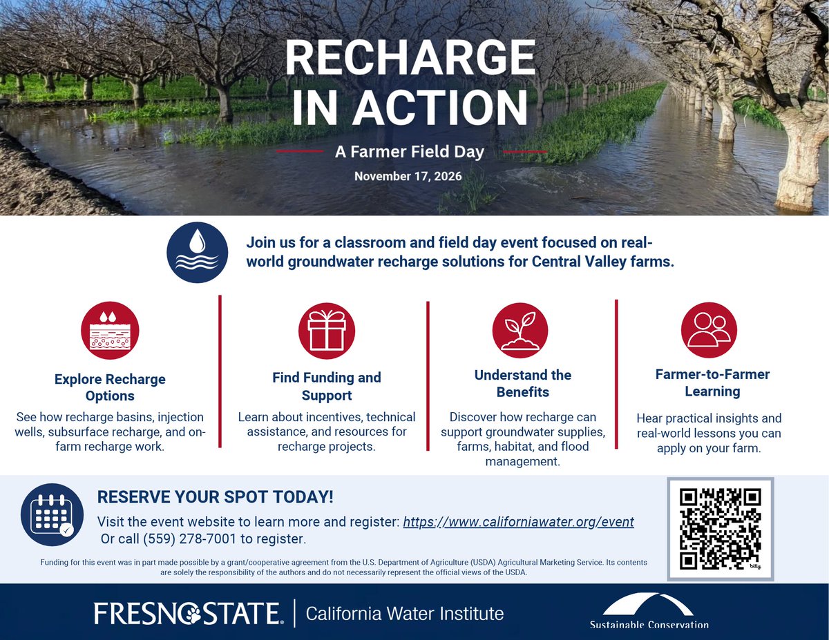 FSCWI's tweet photo. Funding and technical questions can shape whether a recharge project moves forward.

Recharge in Action: A Farmer Field Day will introduce farmers to incentives, assistance and resources available for groundwater recharge projects. https://t.co/52cyWDoq0n