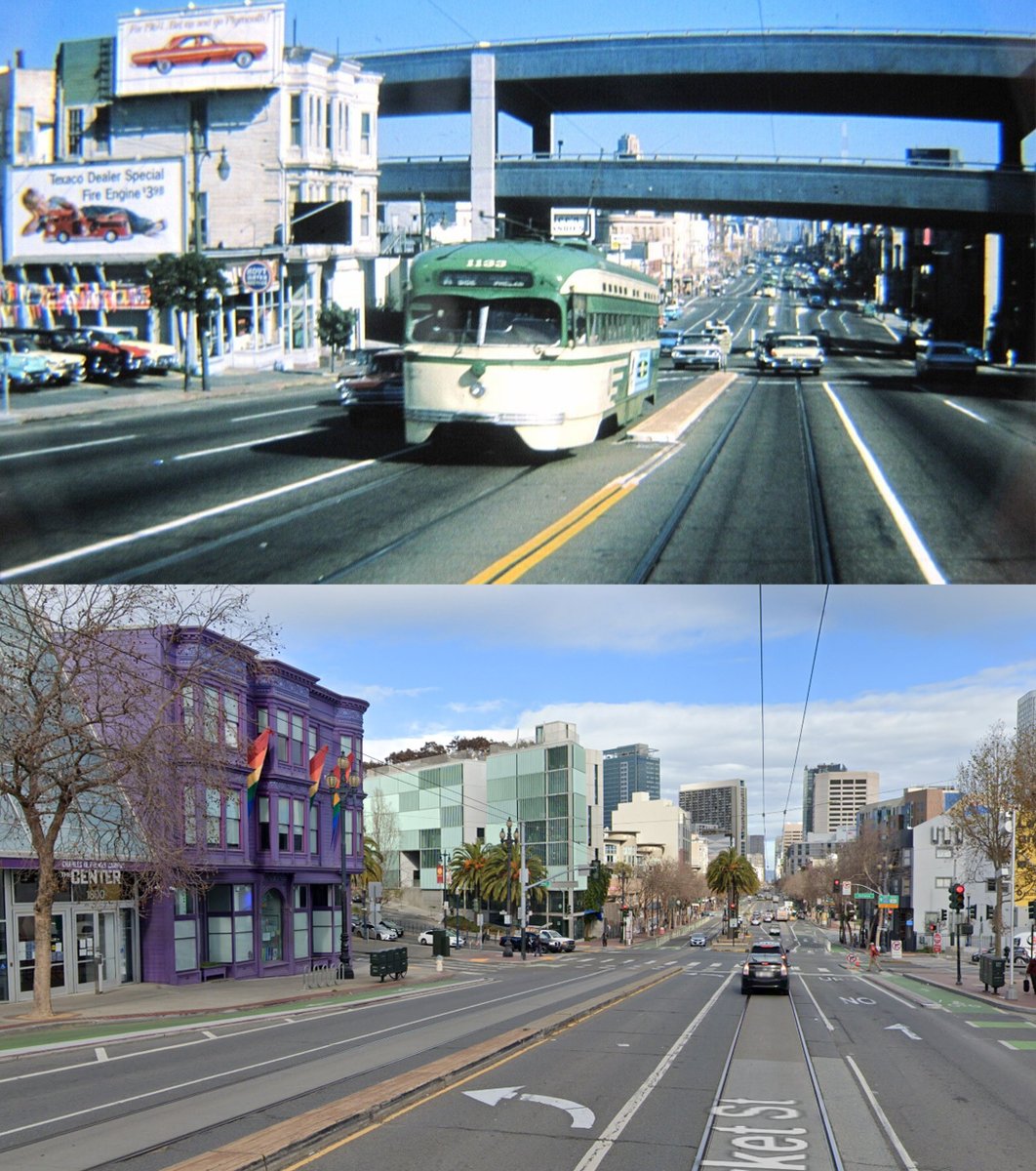 RetroBayArea's tweet photo. Market and Octavia.
San Francisco, 1963 &amp; today.

📸: found film slide https://t.co/qieHAPpJdD