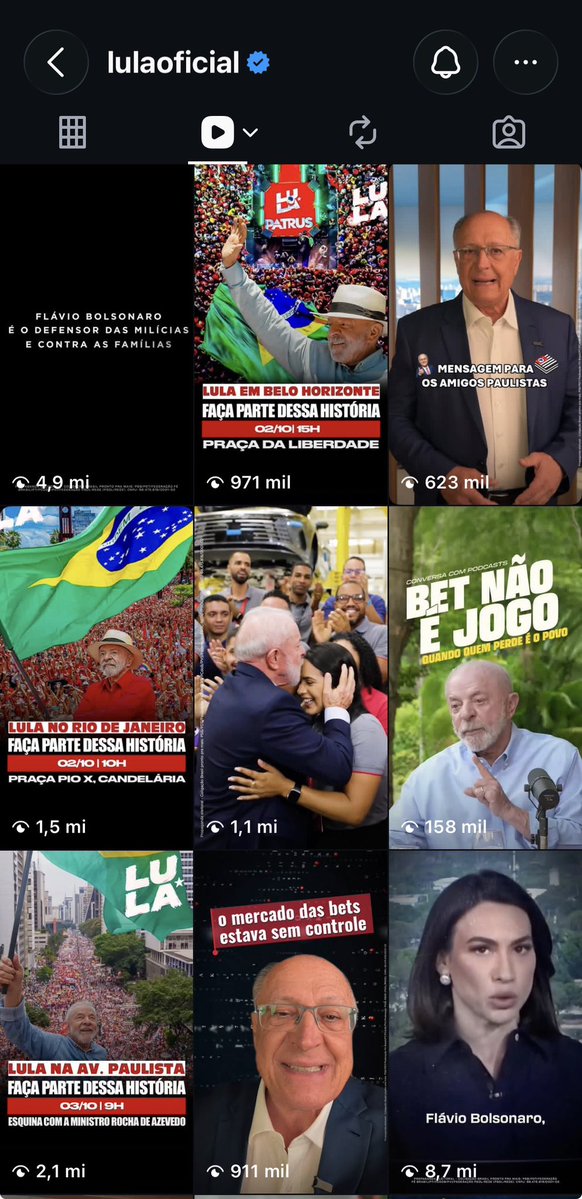 duelpop's tweet photo. o engajamento do lula mais que dobrou após o primeiro turno no insta https://t.co/dLvuuGfXch