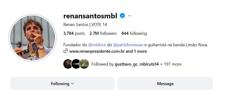 MBL_newss's tweet photo. Renan Santos soma 100 mill seguidores após a eleição e agora tem 2,7 milhoes de votos fieis https://t.co/7r1AnyZXSt