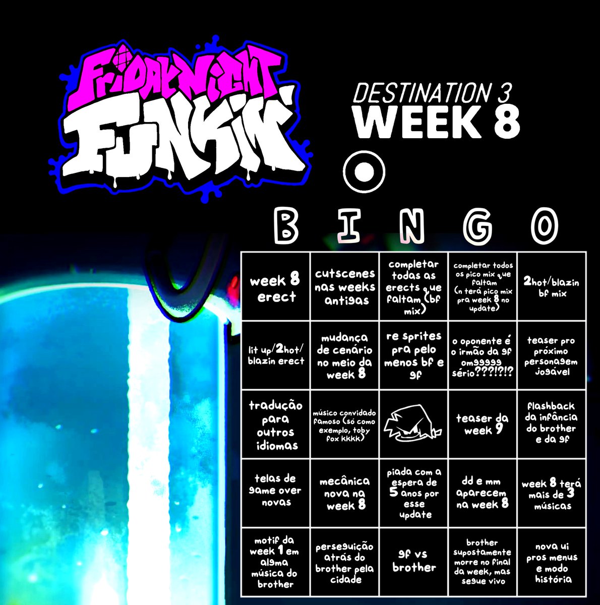vitu_rukichido's tweet photo. aq está meu humilde bingo pro próximo update de fnf

lembrando q eu fiz so por diversão
n to querendo ditar oq vai ou n vai ter na destination 3 ok ok
talvez vc concorde com uns e discorde de outros e ta blz

(mais detalhes de algns blocos q eu considero mais especificos no alt) https://t.co/1CVjLXCH4j