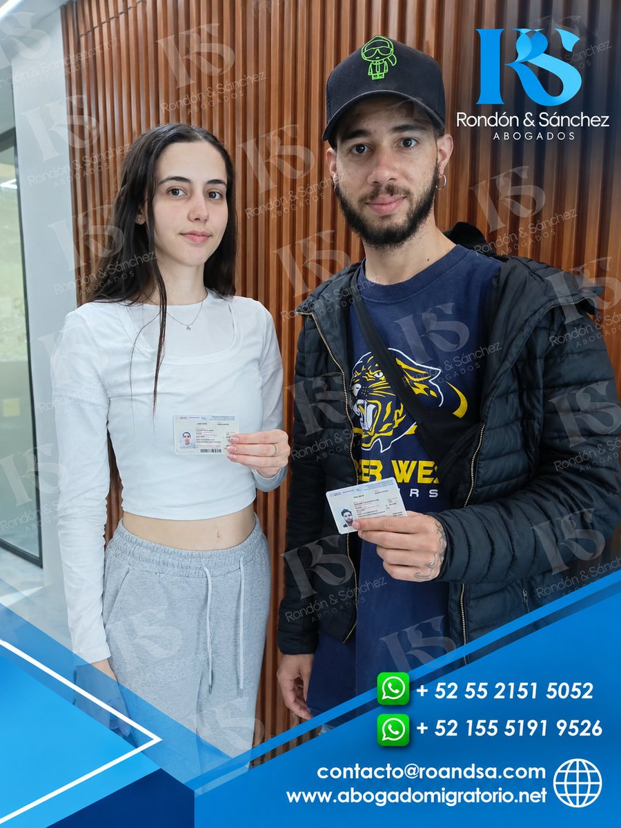 abogadoroandsa's tweet photo. Tu camino en México empieza con la asesoría correcta. Rondón &amp; Sánchez Abogados celebra junto a nuestros clientes la obtención de tarjetas de visitantes por razones humanitarias. WhatsApp: +52 55 2151 5052 📷 contacto@roandsa.com
#tarjetasporrazoneshumanitarias #refugio #COMAR https://t.co/X0GpWQR5sd