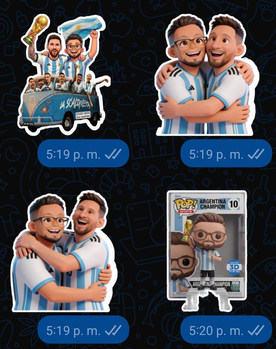 salchination's tweet photo. Stickers para hoy.

Recuerdo tanto ese mundial del 2006, hoy 20 años después, 20 años!!! Ver a un tipo que dio ejemplo de todo despedirse de su selección,  siendo el mejor futbolista de la historia del deporte, me emociona. #MessiAdiós gracias https://t.co/dPhFq13Xj6