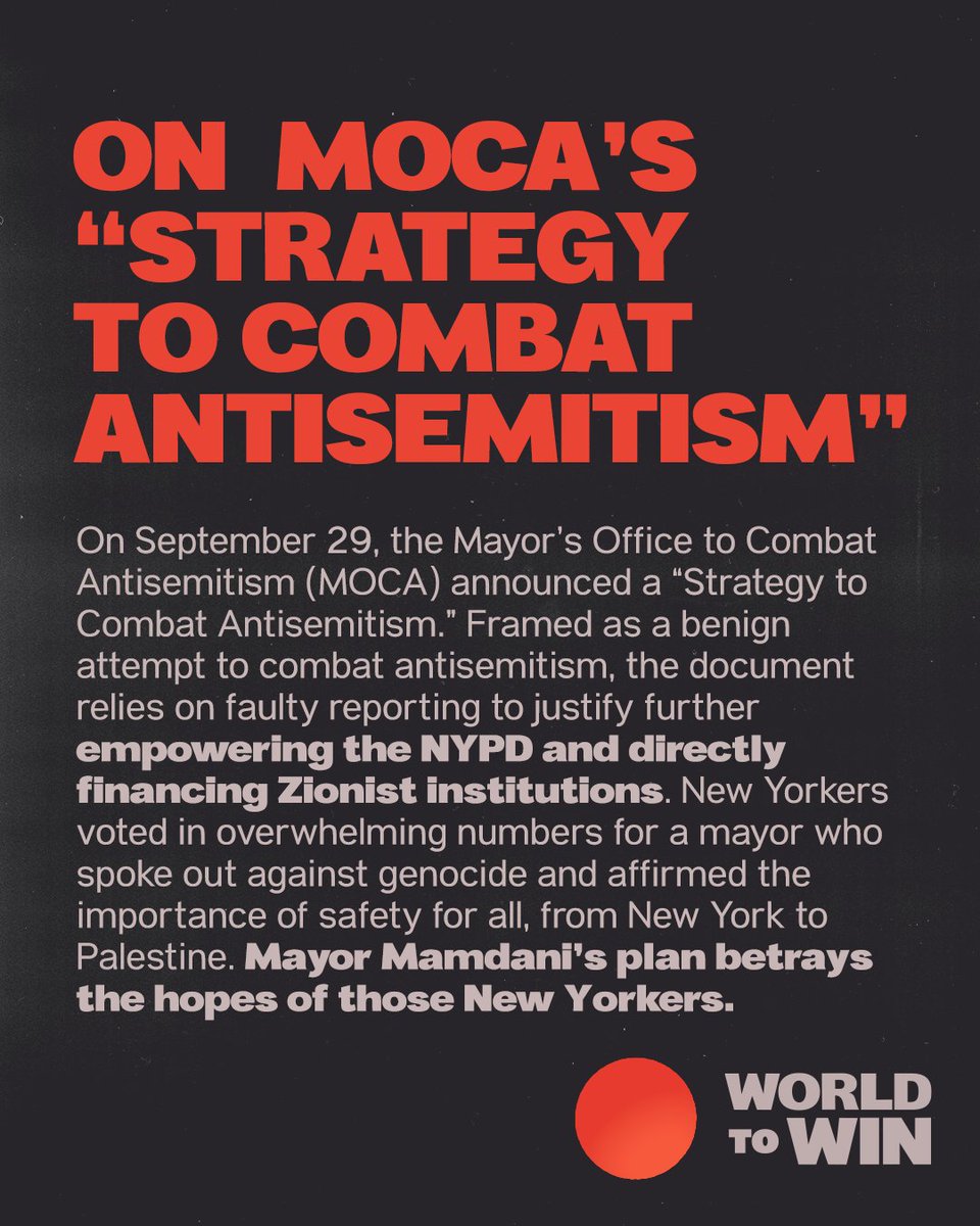 w2wdsa's tweet photo. OUT NOW IN GEESE MAGAZINE: A critique of Zohran's "Strategy to Combat Antisemitism," from the World to Win Coalition 🔴 https://t.co/wCuUosCUao
