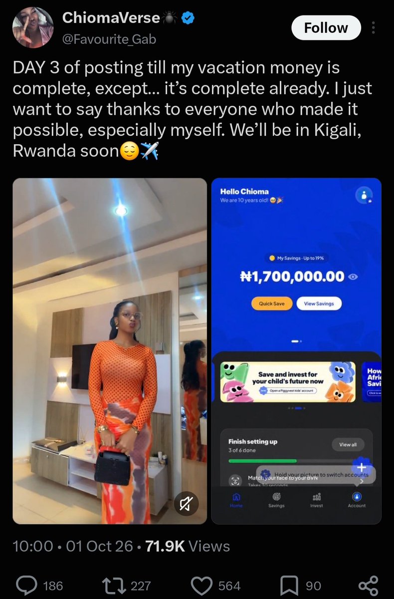 guzu_p's tweet photo. After Nigerian men contributed 1.7 million naira for her trip to Rwanda in 3 days, she still came online to broke shame men.

Another day to remind you how foolish you look as a man giving women free money.

At the end of the day, simps will already eat dust.

Nigerian men too mumu.