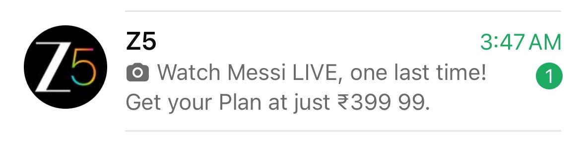 Sayantan90s's tweet photo. Nice try, Zee5. Not paying again. 

Messi 🐐 https://t.co/NF6Uzzmu3o