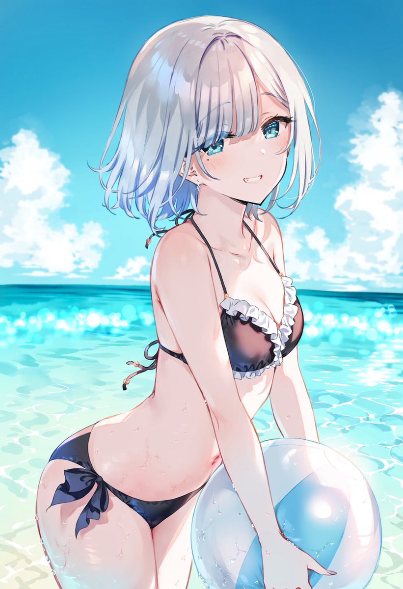 SamezameRe's tweet photo. 花芽すみれ　ビーチボール持ってきたから遊ぼっ!
SFW #AIイラスト #AIart #ぶいすぽっ https://t.co/KTAoVyypuq