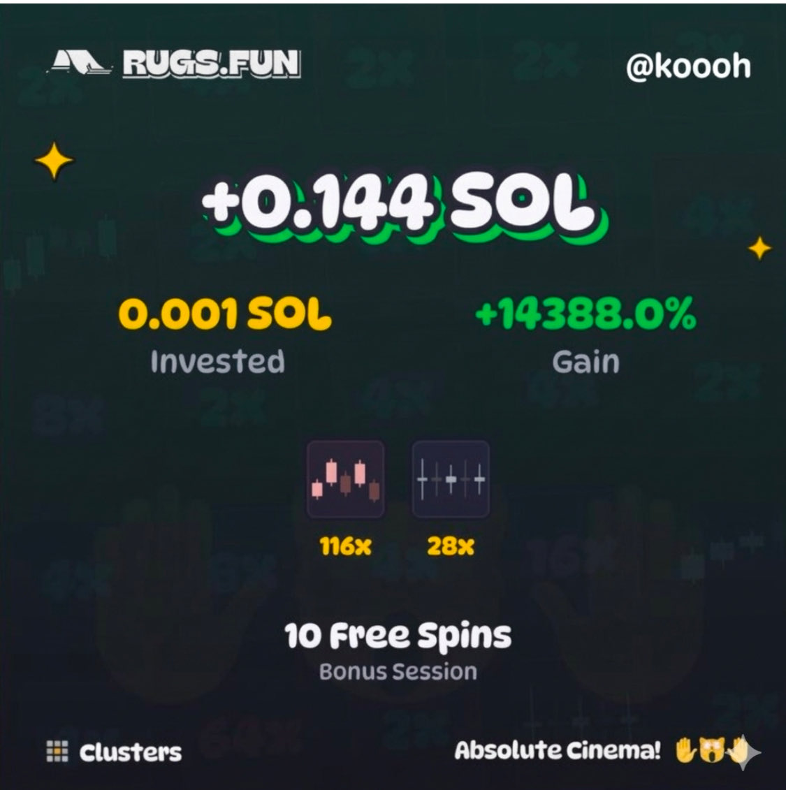 kooh30's tweet photo. Another one👌
GM
https://t.co/X397zeaPLW

Claim free 0.25 sol at level 20!❤️ https://t.co/nk6WDi7qrQ