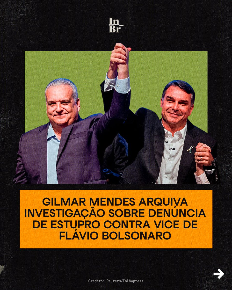 TheInterceptBr's tweet photo. O ministro do Supremo Tribunal Federal (STF) Gilmar Mendes mandou arquivar o pedido de  investigação sobre a acusação de estupro feita contra Alfredo Gaspar, que concorre à vice-presidência ao lado de Flávio Bolsonaro. A informação é do jornal Metrópoles. 

Mendes acatou pedido da Procuradoria-Geral da República (PGR). Segundo parecer do órgão, houve contradições nos depoimentos recolhidos.