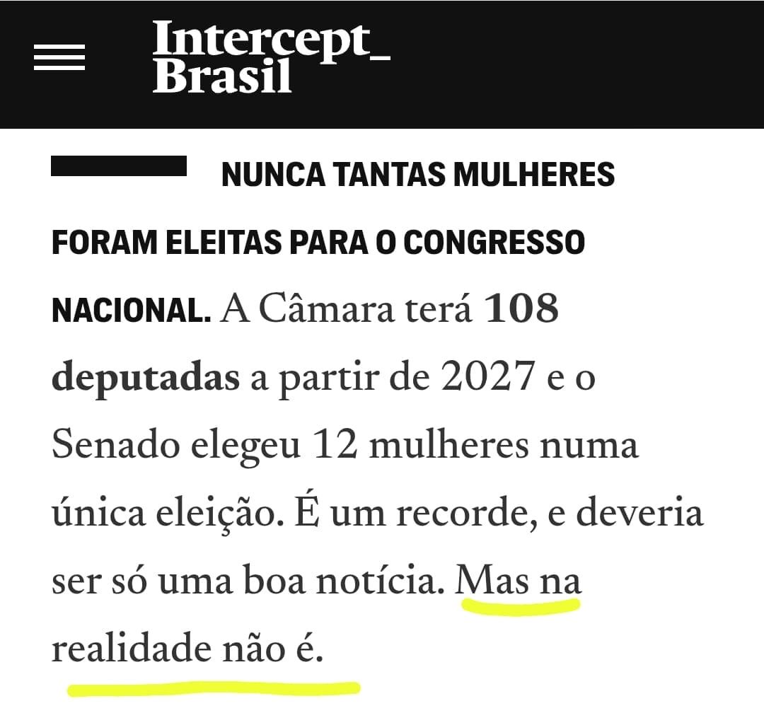 apropriajulia's tweet photo. Tem muita mulher eleita. Mas, como não são de esquerda, não é uma boa notícia segundo o IntercePT. 

Para eles a mulher não pode ser livre para votar em quem quiser, escolher defender a família, a liberdade e autonomia financeira e menos intervenção do estado na autonomia dos pais. Para a esquerda as mulheres precisam “obedecer” ou então serão canceladas.