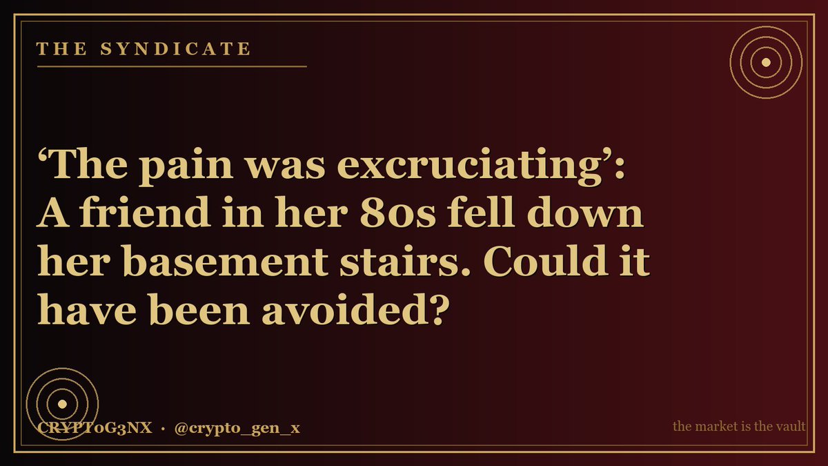 crypto_gen_x's tweet photo. Caution: 80yearold falls, pain excruciating. Could it have been avoided? Old homes are the market's hidden blackhole, unseen cracks that will swallow anyone buying into the next bubble.
Not financial advice. Do your own research. https://t.co/0xFOPoYECn