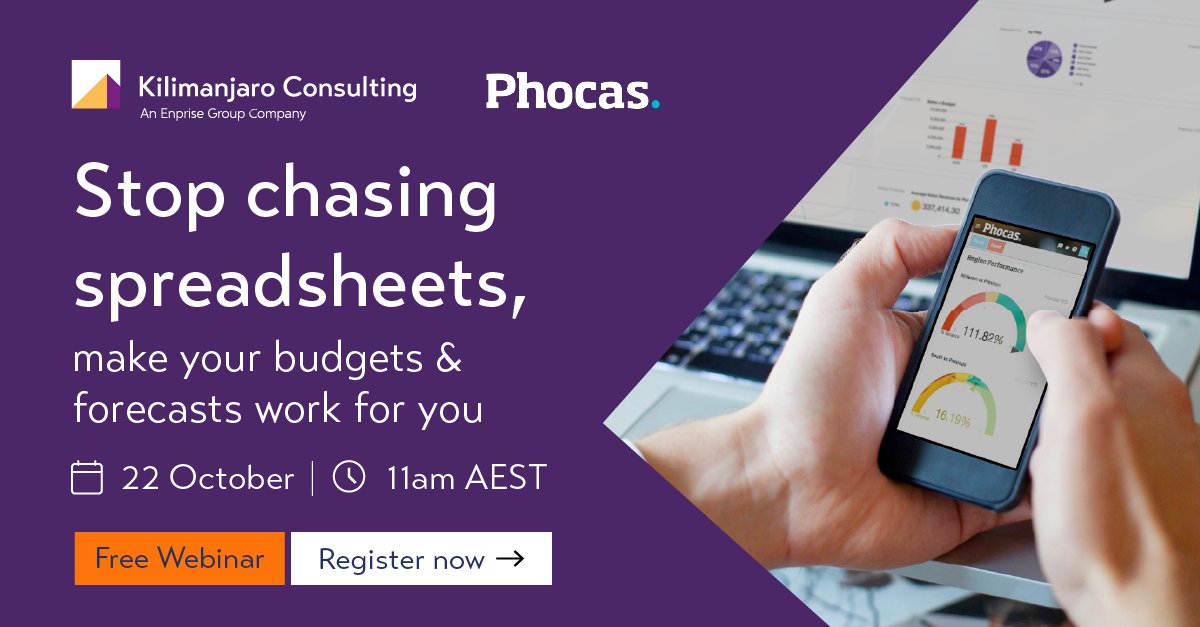 kilimanjaroANZ's tweet photo. Free Webinar
Stop chasing spreadsheets, make your budgets work for you
Date: Thursday, 22nd October 2026
Time: 1 pm NZDT | 11 am AEDT | 9 am AWST
Register here: https://t.co/07mmpjdZXj
#KilimanjaroConsulting #MYOBAcumatica #BusinessProcessImprovement #Phocas https://t.co/227FYsQNk1