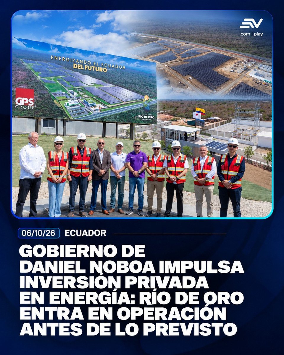 VegaCsarp's tweet photo. @Presidencia_Ec La inauguración de Río de Oro es un motivo de celebración. Este proyecto no solo genera energía, sino también oportunidades. Con @DanielNoboaOk, apoyemos ElNuevoEcuador. https://t.co/2ygk1Vz8je