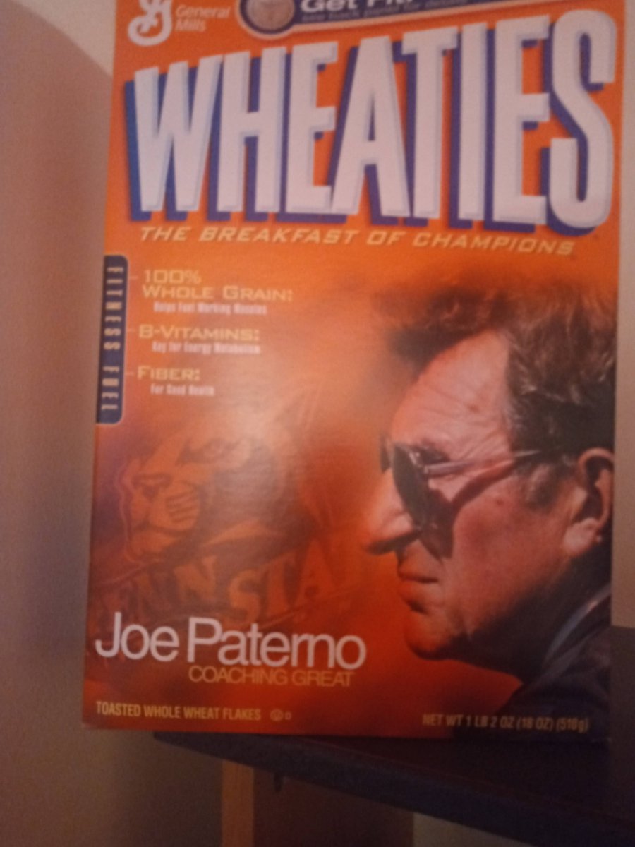 VexPith's tweet photo. #JoePaterno #PennState #Wheaties #BreakfastOfChampiins #SuccessWithHonor https://t.co/E78hJxkGhZ