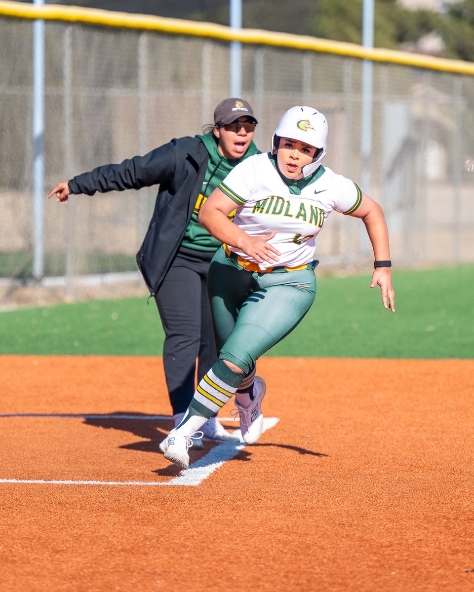 Midland_College's tweet photo. We love our coaches. Even when they’re screaming at us ... OR hitting screamers our way. 😂🥎💚💛 Happy #NationalCoachesDay! https://t.co/GUMg80NuEV