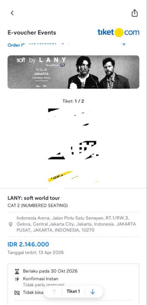 fzacuy's tweet photo. WTS TIX LANY SOFT WORLD TOUR IN JAKARTA

Cat 2 (2 Tix) : 1.500k/Tix

Diurus sampe fisik
UNDERPRICE
Ada Group WA

T. war tiket lany jkt jasa war joki tiket wts wtb jastip #zonajajan #zonauang https://t.co/uyPR27X7uN