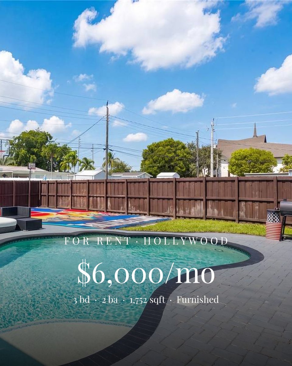 RealtybyRicardo's tweet photo. 🏡 FOR RENT · Hollywood, FL
$6,000/mo · 3 bd · 2 ba · 1,752 sqft · Furnished, private pool
📲 Ricardo Ildefonso, Realtor · (305) 335-4952
https://t.co/mevz2vGIzJ https://t.co/mHGcCpZCJs