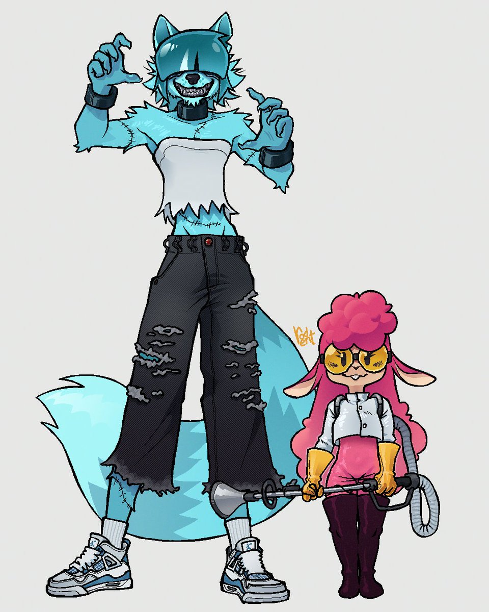 rodentgame's tweet photo. oc halloween costumes #2 and #3 - lars &amp; penny as goommy &amp; muffin

#furry #oc #halloween https://t.co/jsJc80xqp1