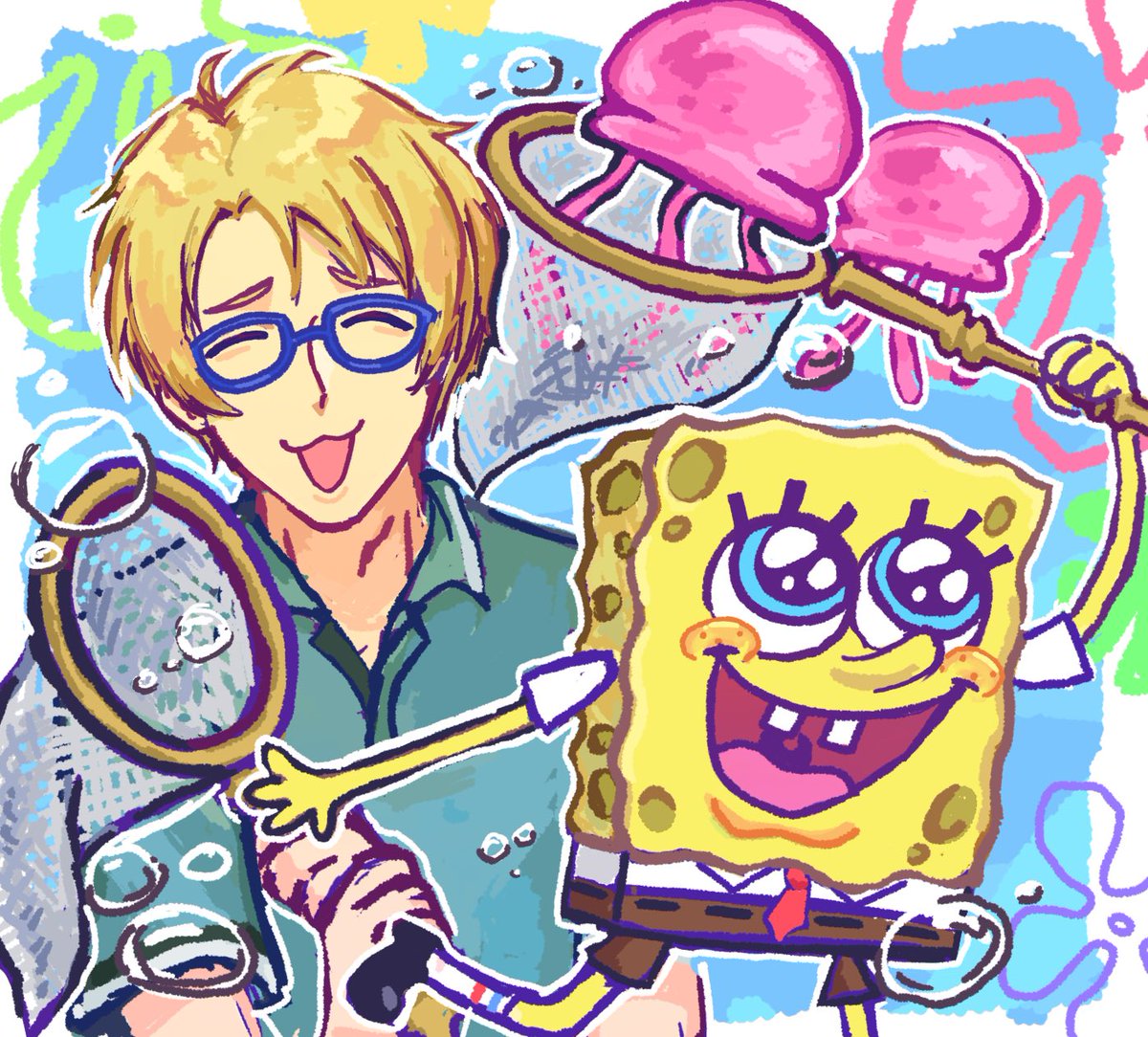 chessados's tweet photo. spongebob! 😁 #enstars https://t.co/XXRCnbzdfr