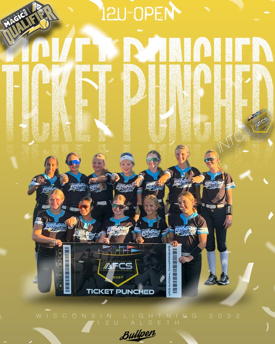 PBTIndy's tweet photo. Congratulations to Wisconsin Lightning 2032 12U Alseth, for getting their ticket into AFCS! https://t.co/Z7oUQuYB0Z