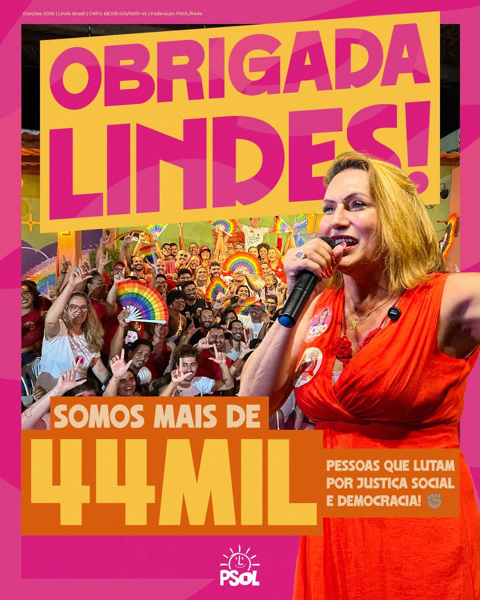 lindabrasilse's tweet photo. QUE VOTAÇÃO HISTÓRICA! 💜🏳️‍⚧️

Fomos às urnas e recebemos uma votação estrondosa, uma demonstração da força de uma mandata construída com coragem, compromisso e muita luta ao lado do povo sergipano!

Cada voto representa confiança, reconhecimento e a vontade de milhares de pessoas de ver essa luta continuar na Assembleia Legislativa de Sergipe. É a confirmação de que nossa caminhada tem história, tem raízes e tem muita gente junto!

O resultado é motivo de muita alegria e celebração!  Fomos escolhidas por milhares de sergipanas e sergipanos, e agora seguimos confiantes na conclusão do recurso que tramita na Justiça Eleitoral. Fizemos história mais uma vez, contra os poderosos, sem comprar um voto, sem rabo preso!!!

Mais de 44 MIL E TREZENTOS votos conscientes. A extrema direita e a velha política tremem. 

Hoje é dia de celebrar a força dessa caminhada, agradecer a cada pessoa que acreditou, mobilizou, caminhou e fez campanha. Essa votação mostra que representatividade importa, que a luta transforma e que não estamos dispostas a retroceder!

Foi babado! A terceira mais bem votada. 

Sergipe é Linda! 💜