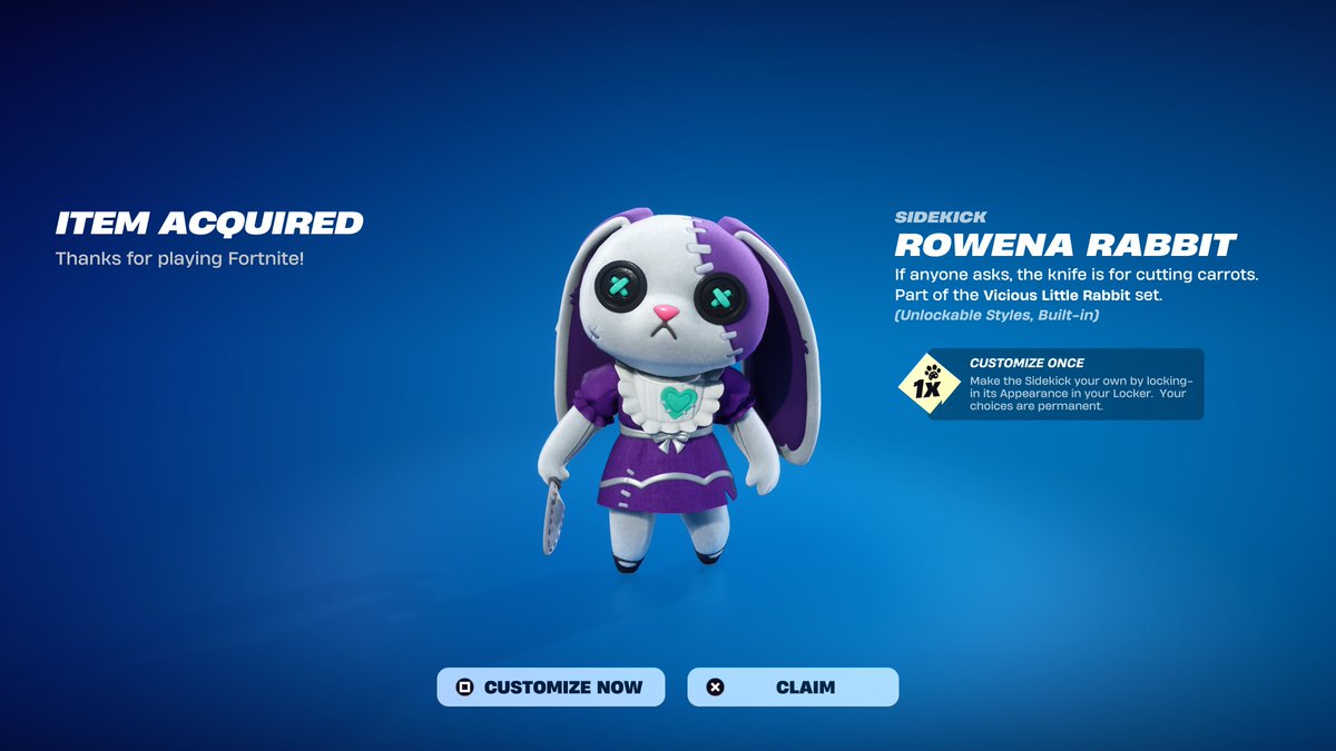 FortniteFNLK's tweet photo. Fortnite Rowena Rabbit Sidekick Giveaway 🎁

To Enter: 
❤️♻️ LIKE &amp; RETWEET
📲 FOLLOW @FortniteFNLK @braniyt 
🛑 SUBSCRIBE https://t.co/D1nREDDIhN
🎙️JOIN DISCORD https://t.co/5Hh97mq8I0
✅ COMMENT “DONE” https://t.co/bBqM5AE5vD