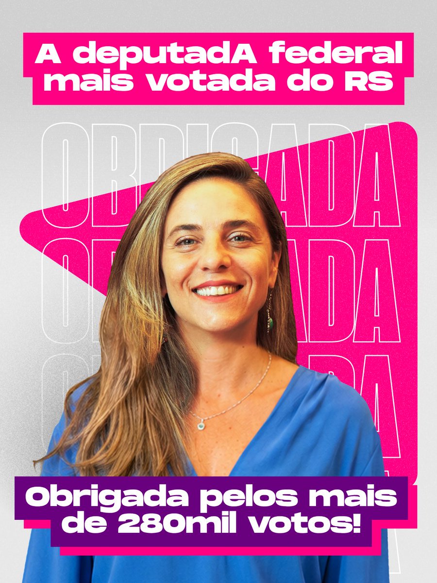 fernandapsol's tweet photo. OBRIGADA PELOS MAIS DE 280 MIL VOTOS!

Durante os últimos quatro anos, trabalhamos incansavelmente para ser uma trincheira de resistência contra a extrema direita, em defesa da vida e da liberdade das mulheres e para assegurar direitos aos trabalhadores e trabalhadoras. Esse resultado eleitoral é um reconhecimento dessa construção. Nunca estivemos sozinhos. Obrigada a todas e todos que fizeram e fazem parte dessa caminhada.

Mas a luta precisa seguir. Temos três semanas para virar o jogo e eleger Lula presidente. Nossa mobilização é fundamental para garantir mais quatro anos com melhores condições de luta, de um governo que respeite as mulheres, os negros e negas, os LGBTs, o povo trabalhador. 
Não será fácil, mas nós estaremos atirados na campanha, iremos para cada esquina, cada bairro, cada cidade. Vamos garantir todos os votos possível para que as trevas do bolsonarismo sejam barradas.

Eles tem a desinformação, as fake news, o ódio. Nós temos a força da mobilização coletiva.
Nós estaremos firmes na luta. Posso contar com vocês?

Pra cima deles!