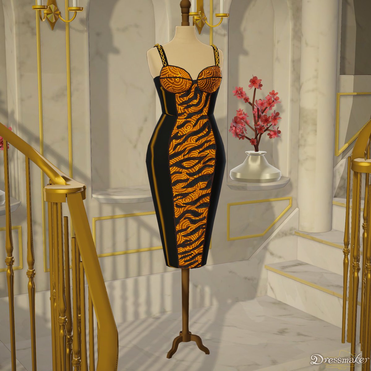 mintyyoongls's tweet photo. i did not just spent over an hour piping fcking tiger stripes on that dress just for rose to reject it bc she's insecure https://t.co/nOj99v4v54