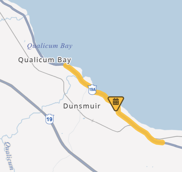 DriveBC's tweet photo. 🦺#BCHwy19A - expect single lane alternating traffic and delays between Polegate Rd and Cochrane Rd from the 5th-30th.
🌳 Crews will be pruning trees.
Traffic control will also be in effect.
#QualicumBeach #QualicumBay #VanIsle
ℹ️https://t.co/HbIcon2gI1 https://t.co/BV1ie141sT
