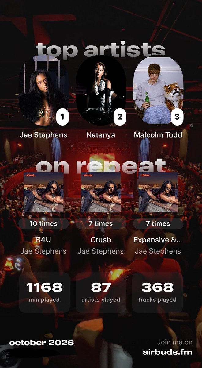 tunesimo's tweet photo. let’s see what occupied your ears last week. post your airbuds recap https://t.co/90pOTBIZ92
