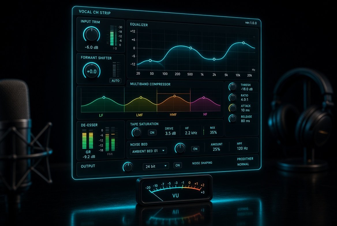 realla_the's tweet photo. Most "vocal plugins" are 12 effects in a trench coat.
The Secret Voice is one coherent channel strip — gain staging, formants, dynamics, color, dither — designed as a single instrument.
VST3 / AU
#VST #VocalChain #AudioEngineering
https://t.co/DGV9xW4Tzf https://t.co/SggaOrDTdK