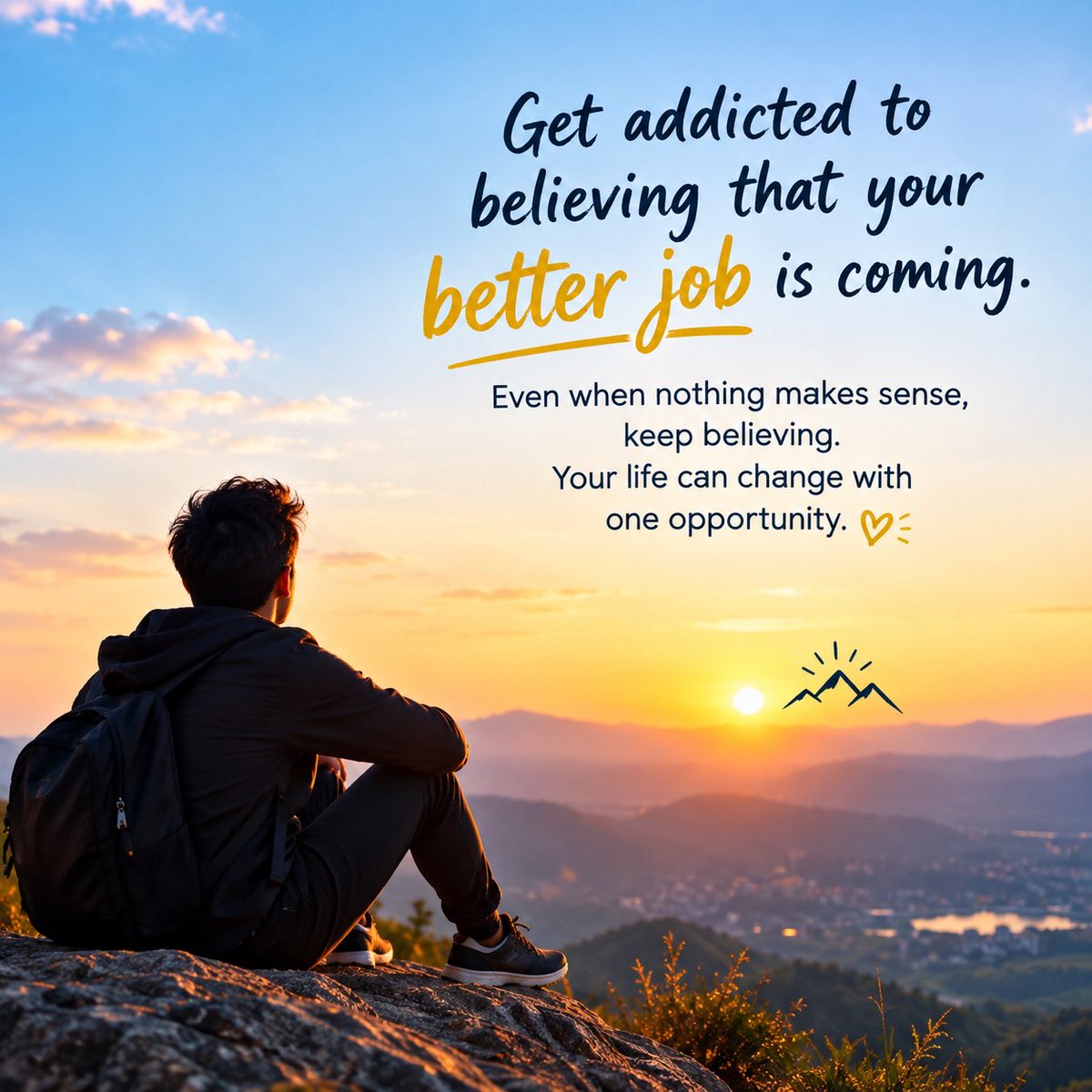 vijayku76116462's tweet photo. Get addicted to believing that your better job is coming. Even when nothing makes sense, keep believing. Your life can change with one opportunity. ✨ https://t.co/o3G1UUmZ3J