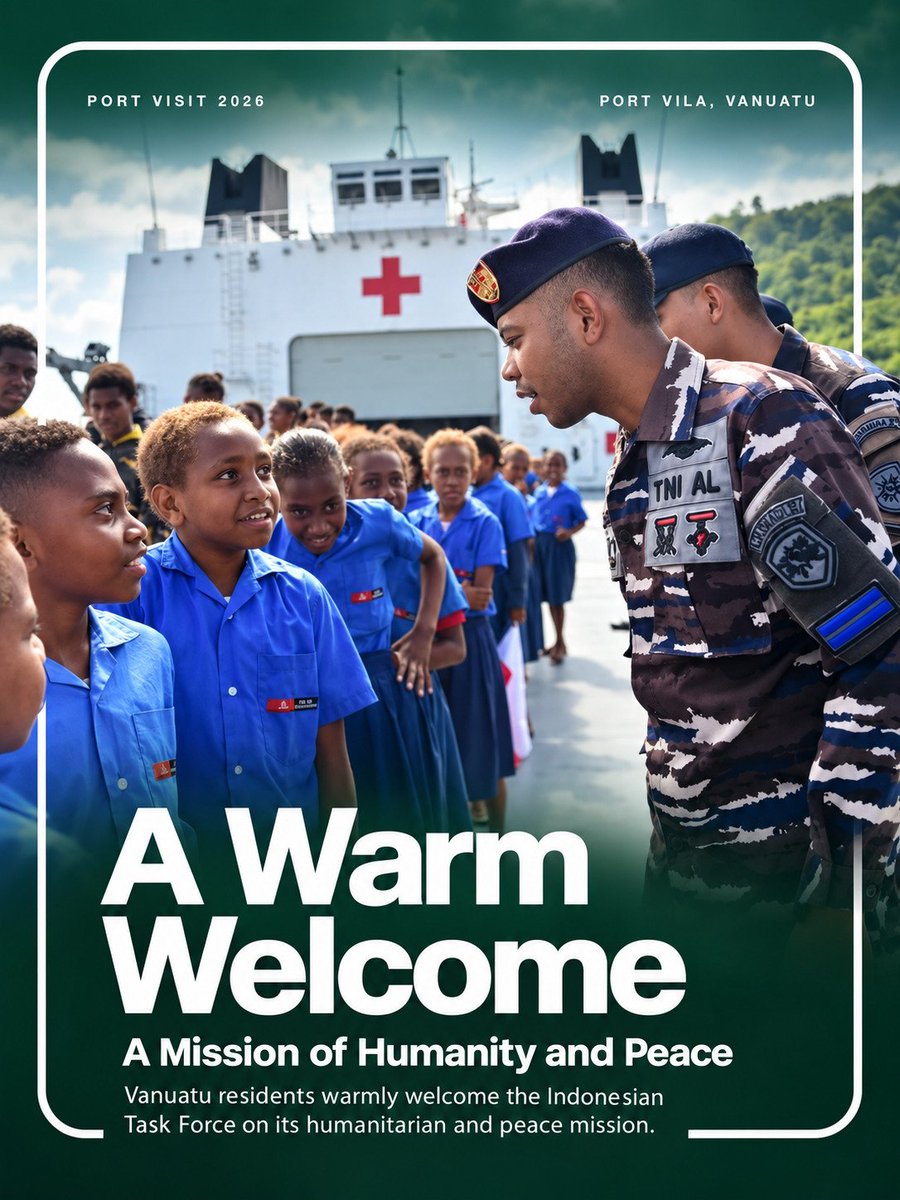 akuria448927's tweet photo. Vanuatu residents warmly welcome the Indonesian Task Force on its humanitarian and peace mission.
#papuabangga #permika #vietnam #papuaindonesia https://t.co/YZkUX99RhK