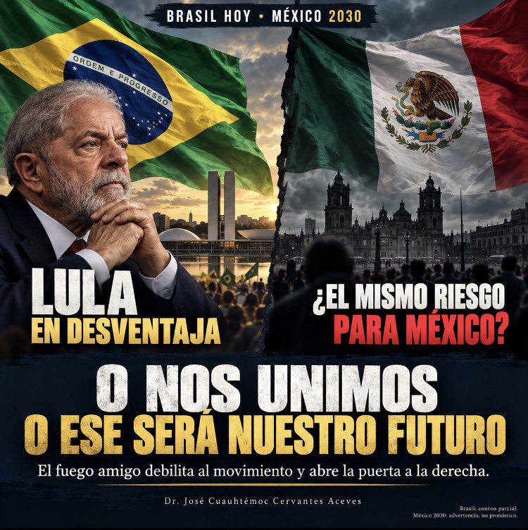 temotizox's tweet photo. 🇧🇷 BRASIL DEBE SER UNA ADVERTENCIA PARA MÉXICO.

La contienda brasileña nos recuerda que ningún proyecto de transformación tiene asegurada su continuidad. El respaldo popular se debe cuidar todos los días, con resultados, cercanía y también con unidad.

En Morena y entre nuestros aliados debemos entenderlo: el fuego amigo tiene consecuencias. Cada agravio, cada descalificación y cada disputa que convierte a un compañero en enemigo desgasta al movimiento y puede alejar de las urnas a quienes antes acudían con esperanza.

La oposición puede beneficiarse sin convencer a esos ciudadanos de votar por ella. Le basta con que nosotros los decepcionemos y dejen de participar.

La crítica es necesaria; la guerra interna exige otra reflexión. Podemos señalar errores, exigir transparencia y debatir decisiones sin destruirnos. La unidad se construye escuchando, corrigiendo y dando un lugar a todos, incluidos quienes apoyaron otra opción en los procesos internos.

Quienes fueron elegidos tienen la responsabilidad de tender puentes. Los demás tenemos la responsabilidad de poner las causas del pueblo por encima del orgullo y de los grupos.

México podría pagar muy caro que confundamos convicción con intolerancia y militancia con pleito permanente.

Si seguimos alimentando el fuego amigo, podemos terminar celebrando la derrota de un compañero mientras la derecha celebra la derrota de todos.

#UnidadMorena #LaUnidadEsNuestraFuerza