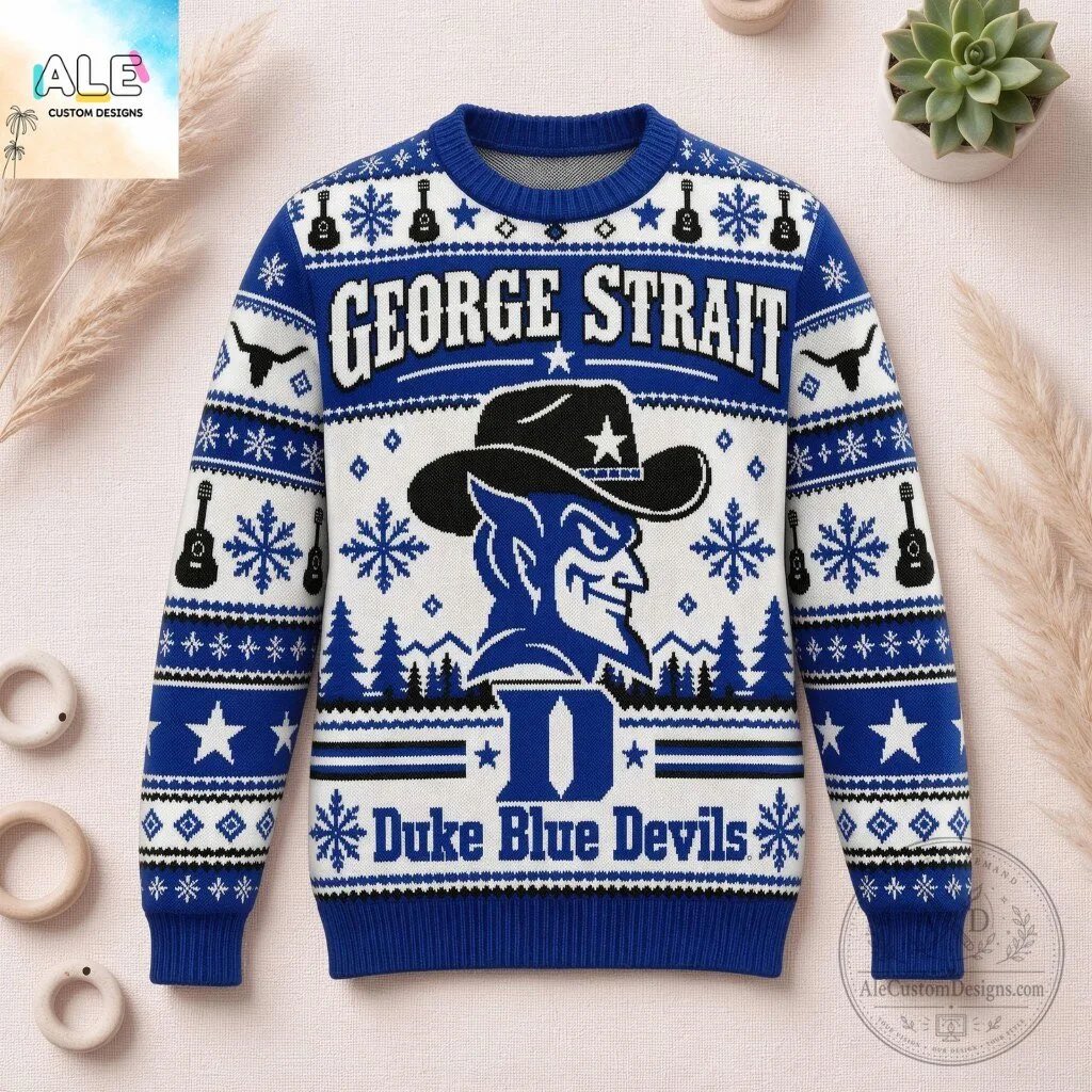 Alecustom01's tweet photo. Country music meets college hoops! π€ π George Strait x Duke Blue Devils ugly Christmas sweater.
Shop: https://t.co/91MRqRyWEv
#GeorgeStrait #DukeBlueDevils #UglyChristmasSweater #HolidayStyle https://t.co/oXNoynzRG1