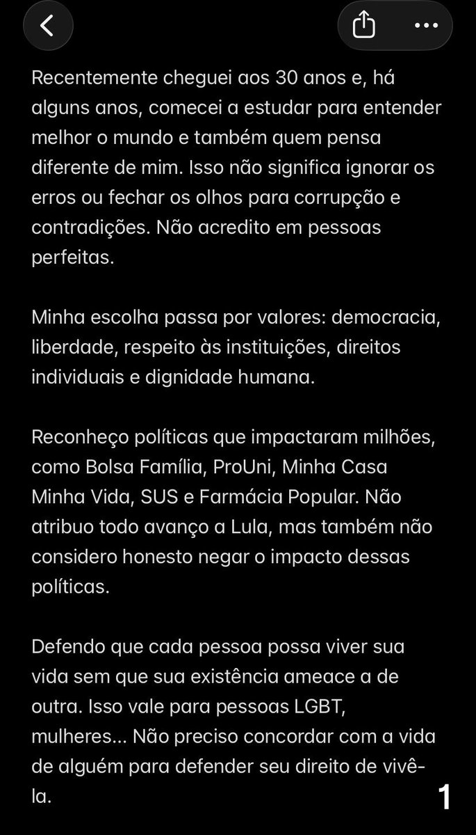 oakbxcvi's tweet photo. Meu voto não é por um político perfeito, mas pelos valores que acredito que devem ser preservados: democracia, liberdade, igualdade, dignidade e o direito de cada pessoa viver diferente de mim. #Eleições2026 #lula #liberdade https://t.co/7RtwPNb41Q