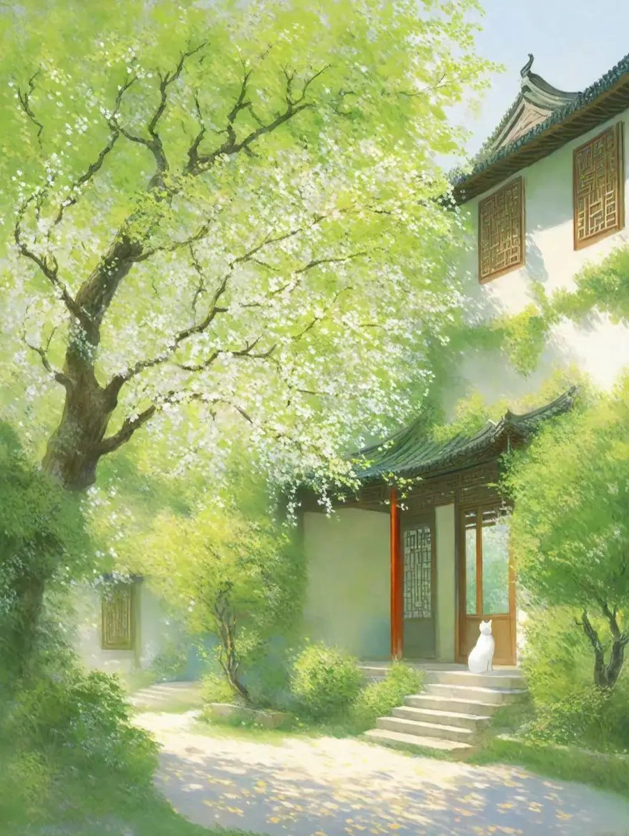 RogerMoralwmio's tweet photo. [On a charming spring day, I wander by the Yi Palace Garden, hearing the gentle rustle of flowing robes with delicate seams, as the whole garden is filled with warm vibes.]， https://t.co/FvDhkchyma