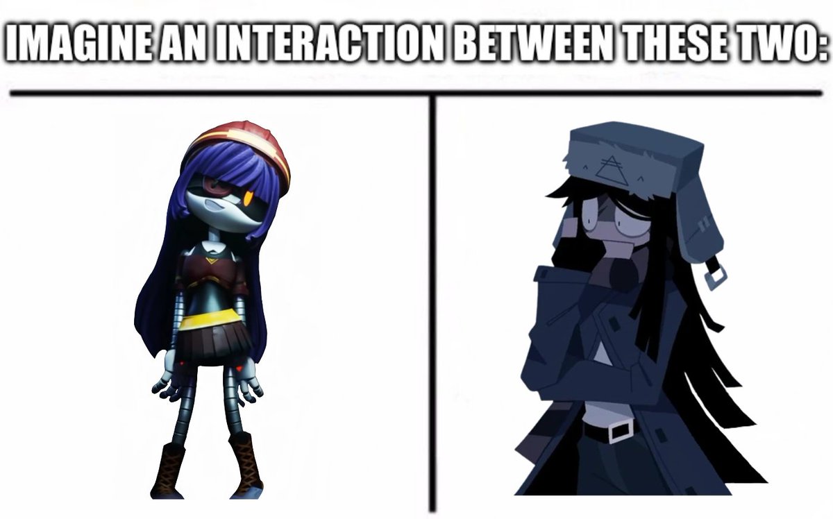kimorahsmith679's tweet photo. Imagine an interaction between Doll and ∆iden/Aiden
#murderdrones #md #doll #fundamentalpapereducation #fpe #fpeverse #nonfpe #dangerousforest #aiden #fpeaiden #aidenfpe #meme #memes #fyp #fypシ゚ #fypage #foryoupage #crossover #xover #interact #interaction https://t.co/PzlGEpUC0x