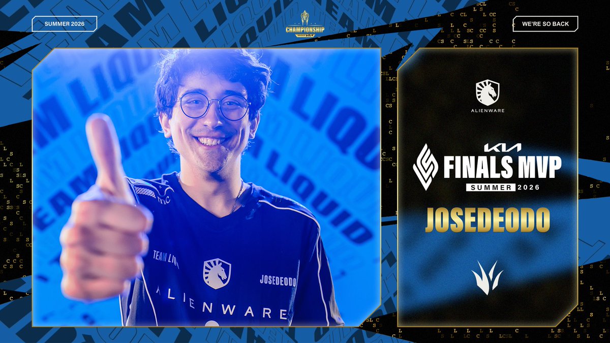 LCSOfficial's tweet photo. And another congratulations to today's #LCS Kia Finals Most Valuable Player:

#TLAWWIN @Josedeodo 🏆 https://t.co/lneLtH2wNu