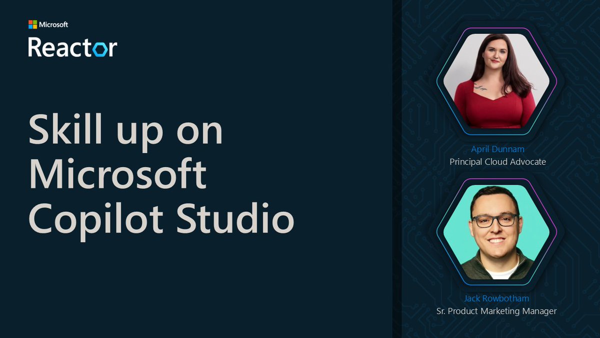 MSFTReactor's tweet photo. 📅 This week!

Interested in building AI agents with Microsoft Copilot Studio?

Join us to learn: 🤖 What skills to learn first 🛠️ How to start building in Copilot Studio 🎓 How Agent Academy supports AI builders

Last chance to register 👉 https://t.co/UdlG3ot9pc

#CopilotStudio #MicrosoftAI #AIAgents #MicrosoftReactor #AgentAcademy
