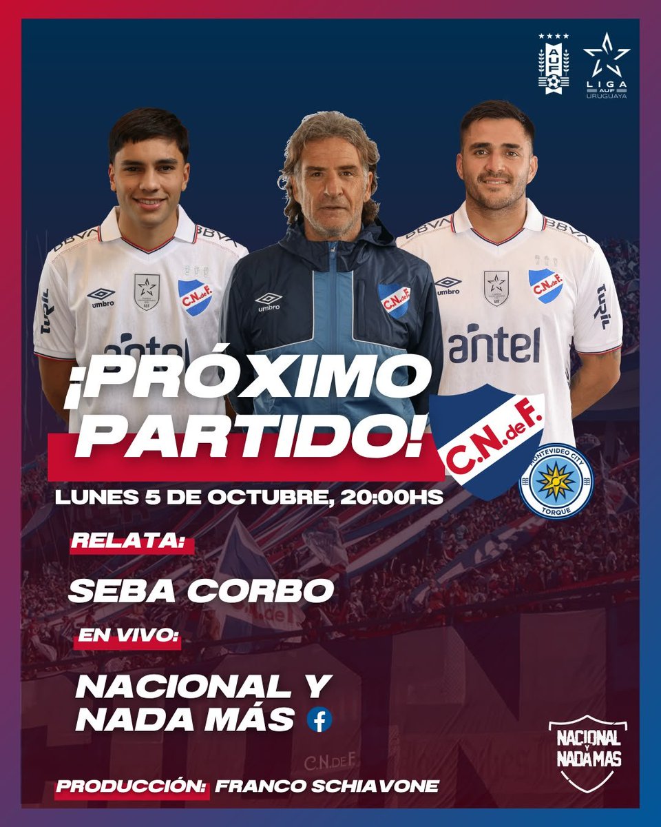 NacionalYNM's tweet photo. Mañana volvemos a casa y @NacionalYNM te lleva el partido en vivo y en directo 🗣🔵⚪️🔴
La más escuchada en @facebook
#UnMismoSentimiento #4años #encasa https://t.co/cX7vYEaDrR