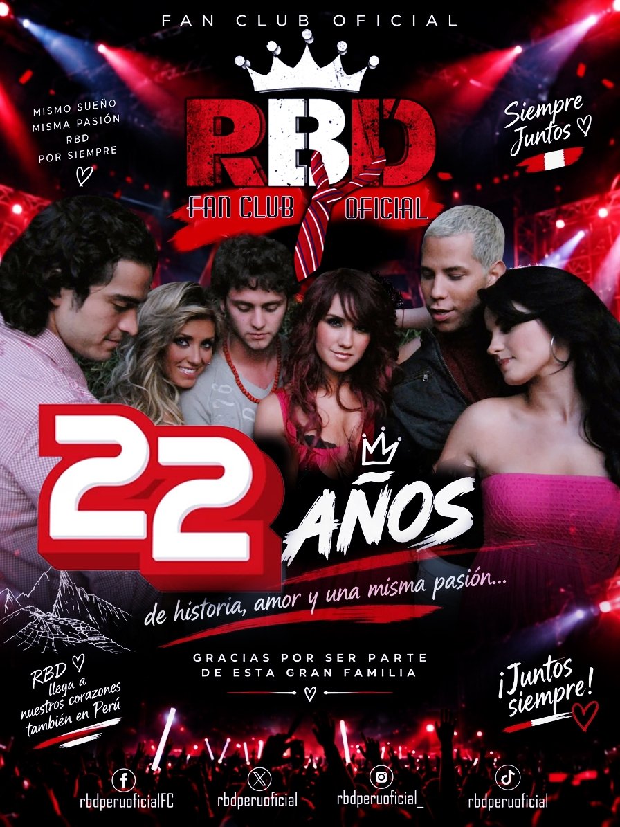 RBDPeruOficial's tweet photo. Un día como hoy nació el fenómeno que nos enseñó que ser rebelde es ser fiel a tu corazón. Gracias por la música, la amistad y la rebeldía que nos une por generaciones.

¡REBELDE PARA SIEMPRE!
Música • Amistad • Rebeldía

#DiaMundialDeRBD #rbd #RebeldeParaSiempre #4deOctubre https://t.co/Vq2ATLNte2