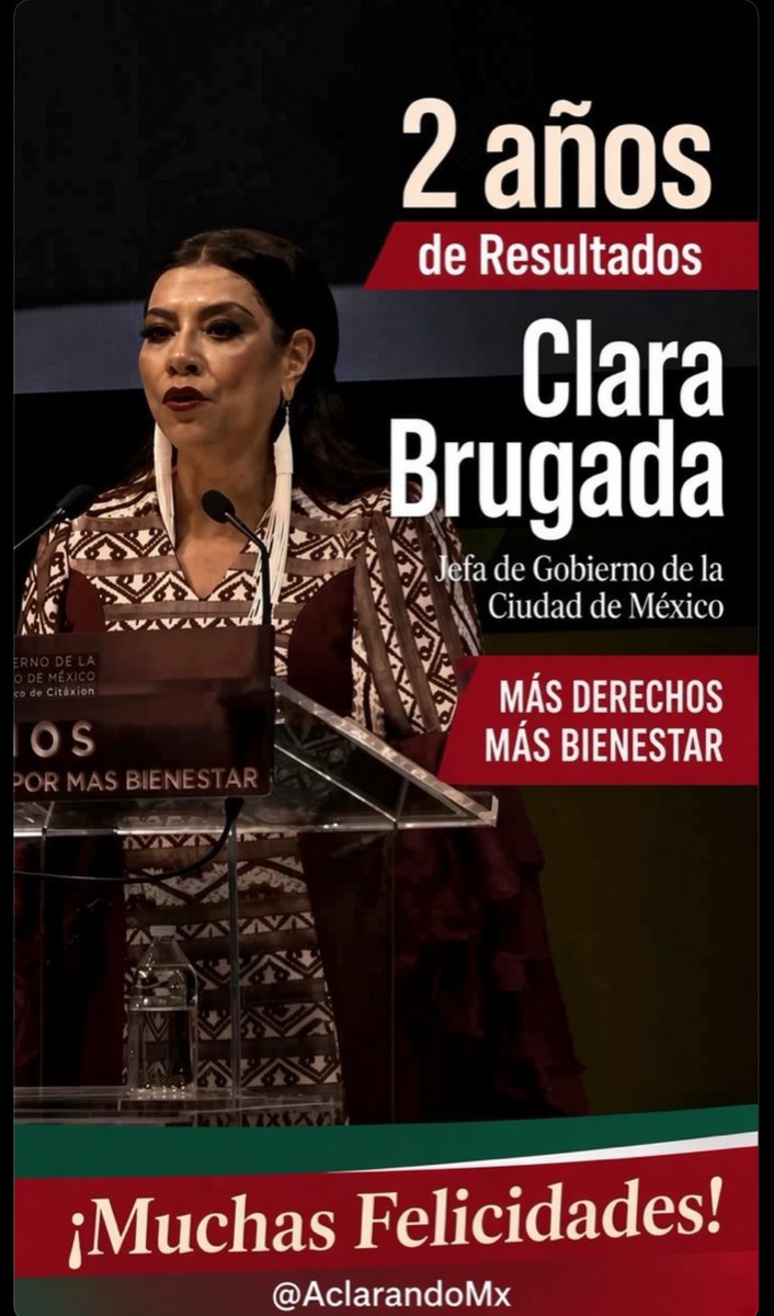 aCLARAndoMx's tweet photo. ✅Felicidades a la Jefa @ClaraBrugadaM por 2 años de Gobierno 
✅ #Cdmx @craviotocesar https://t.co/WJfipjR5vZ