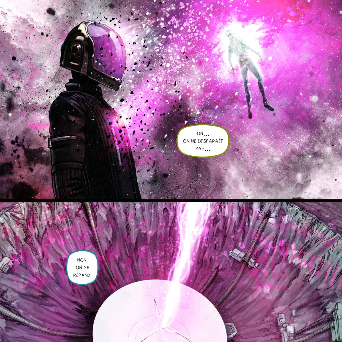 Daft_Wub's tweet photo. Some comic panels from the upcoming Metal Hurlant Daft Punk issue https://t.co/Uen2JxLTHz