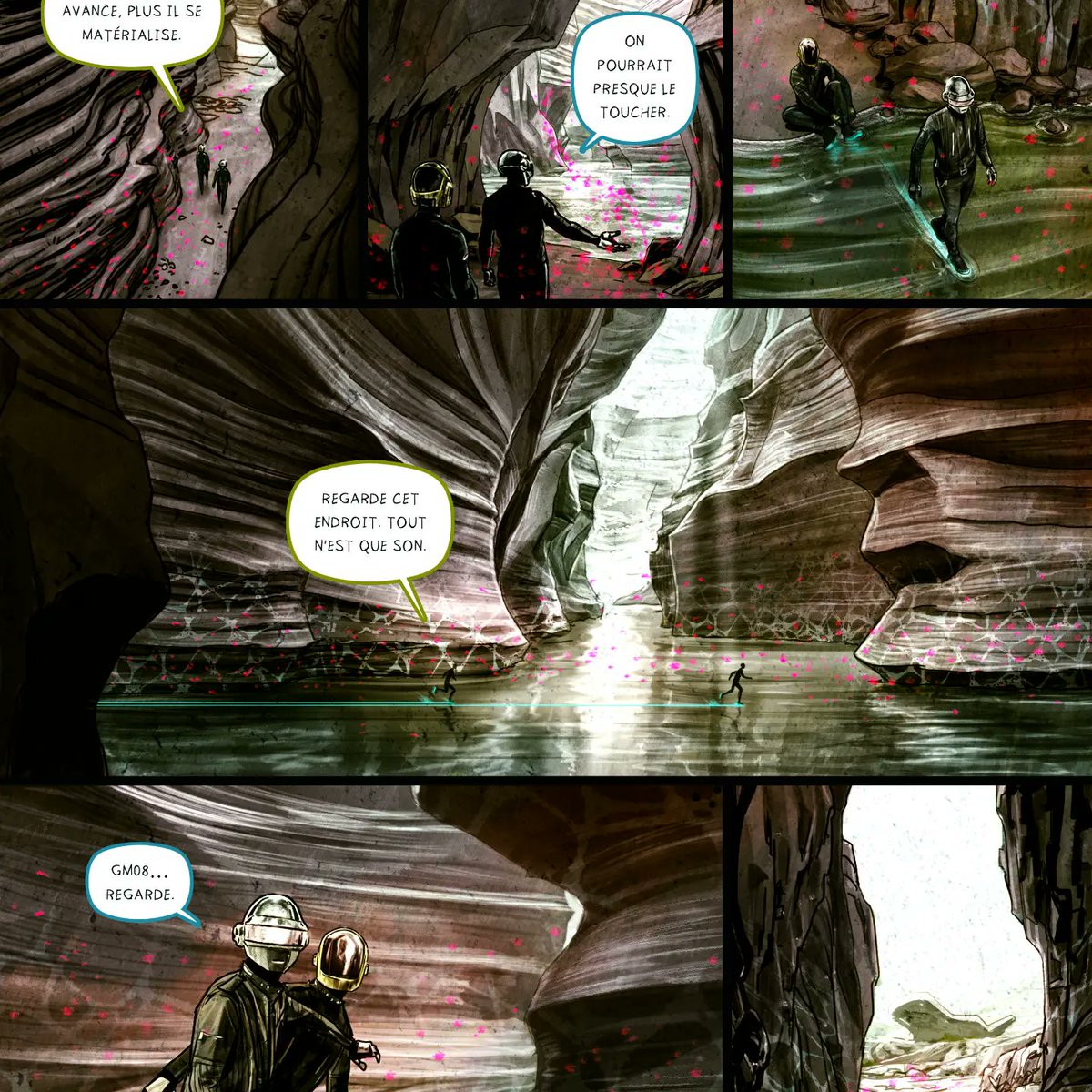 Daft_Wub's tweet photo. Some comic panels from the upcoming Metal Hurlant Daft Punk issue https://t.co/Uen2JxLTHz