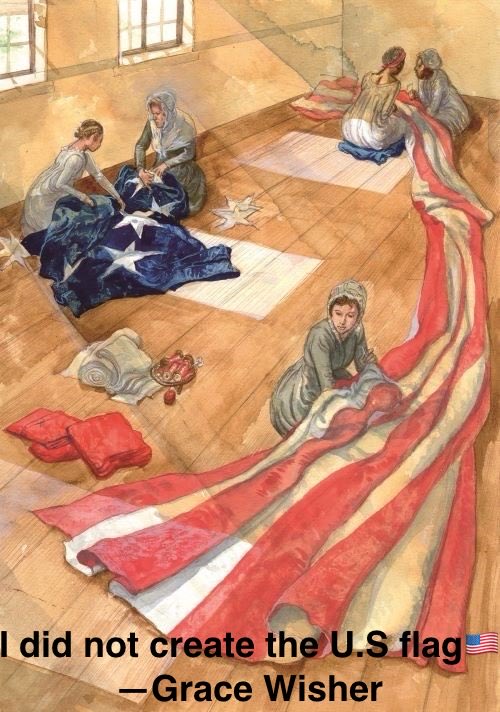 Tigidoll's tweet photo. @WiseSkillfulOne The flag you claim a 13yo child slave created, isn’t the current U.S flag, and that child didn’t create ANY FLAG in America’s history. The U.S flag was created by Robert Heft, and the BAH flag symbolizes the African heritage of African-Americans. No FBA sentiments in either one🤣 https://t.co/aEftMdqIS2