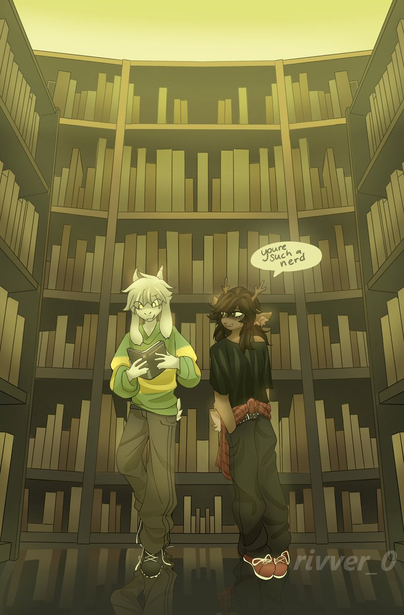 rivvver_0's tweet photo. Ik I missed yesterday's i was busy 😭  anyway
Dessriel inkypber day 4 : library 
#dessriel #inktober #dess #asriel #deltarune https://t.co/YuEsDZV8Ok